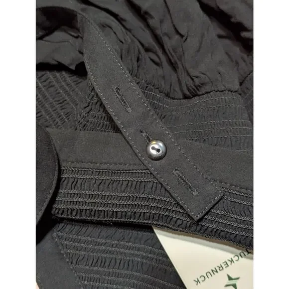 Tuckernuck Black Gillian Sleeveless Smocked Resort Summer Vacation Maxi Dress XS - Picture 14 of 15